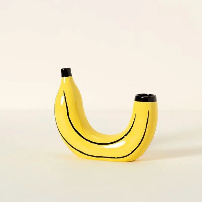 Creative Resin Banana Vase Flower Arrangement Decoration Simulated Fruit Banana Artifact Funny Vases Pots  Home Decoration