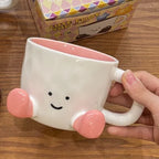 Cartoon Couple Ceramic Mug Creative Coffee Milk Tea Water Cup Cute Children Breakfast Cup Household Drinkware