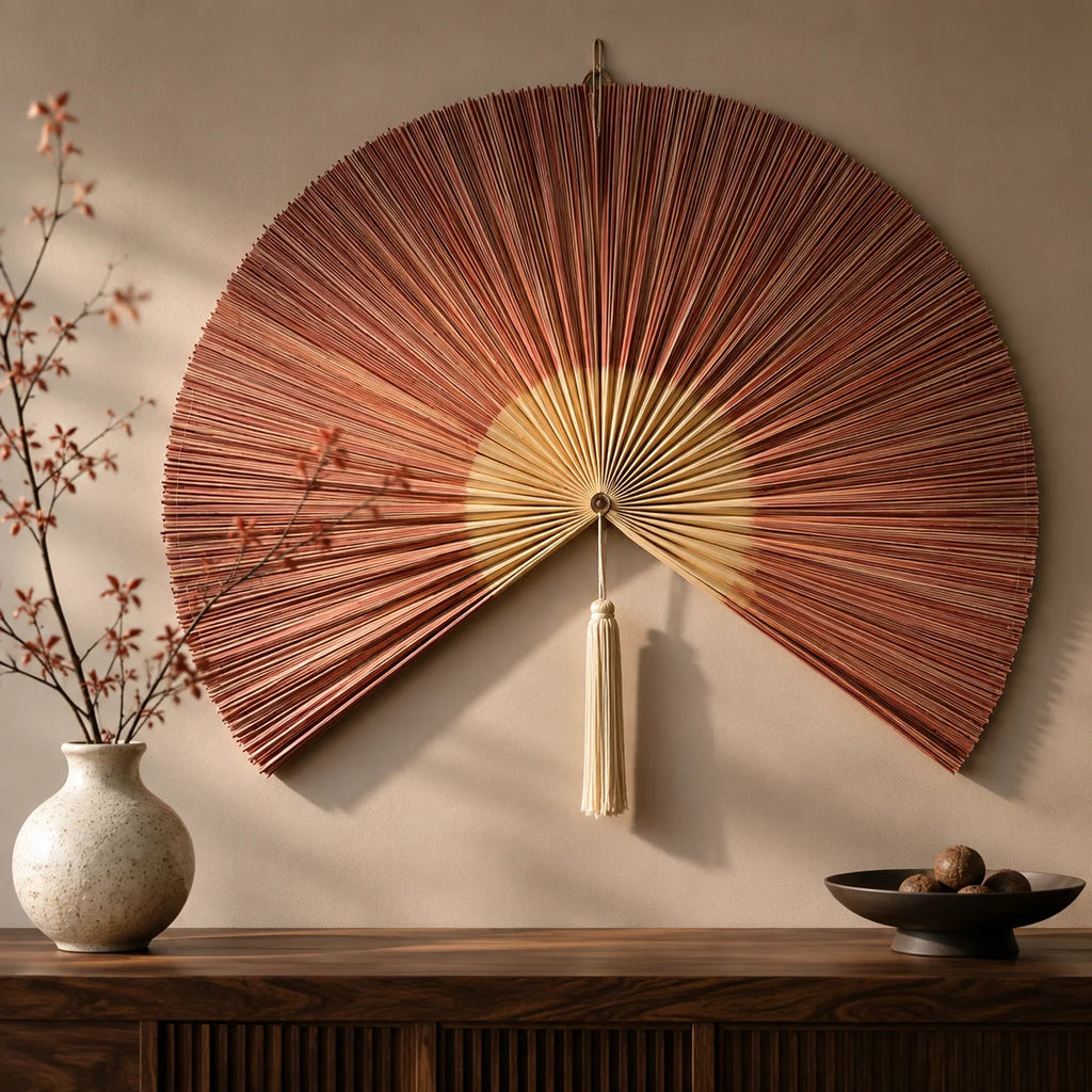 Leque Decorativo de Bambu