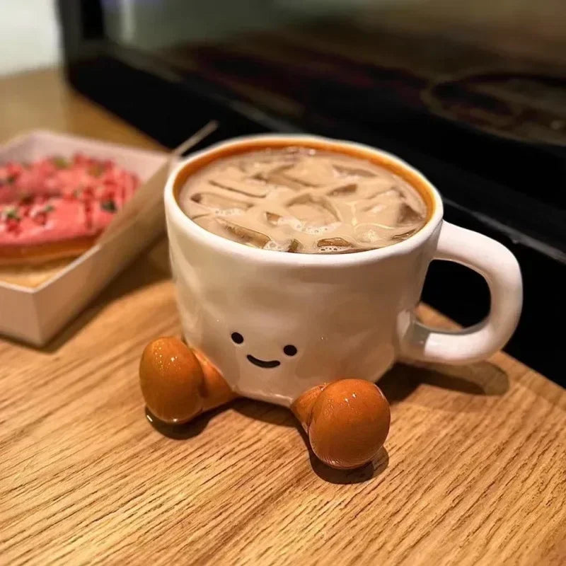 Cartoon Couple Ceramic Mug Creative Coffee Milk Tea Water Cup Cute Children Breakfast Cup Household Drinkware