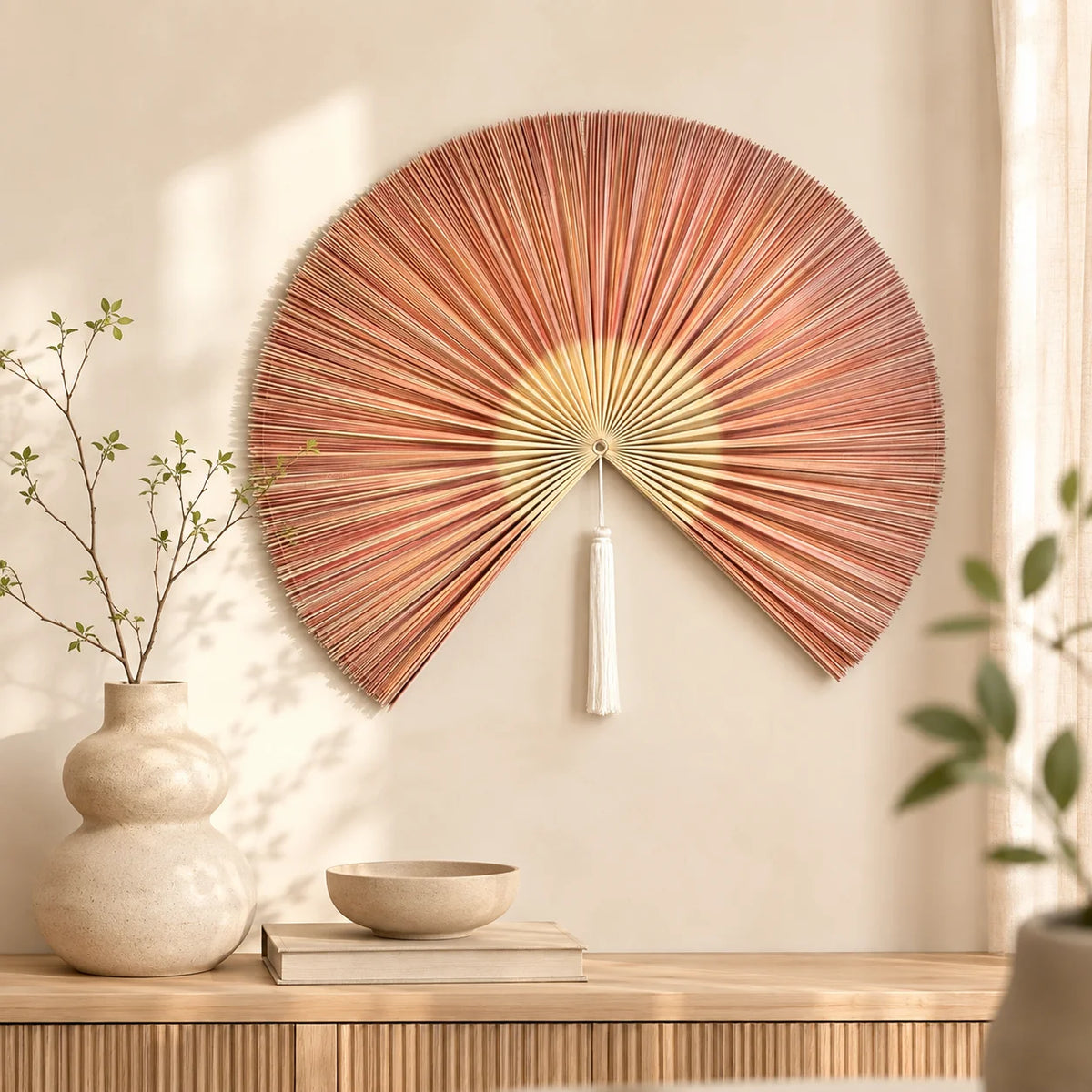 Leque Decorativo de Bambu