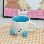 Cartoon Couple Ceramic Mug Creative Coffee Milk Tea Water Cup Cute Children Breakfast Cup Household Drinkware