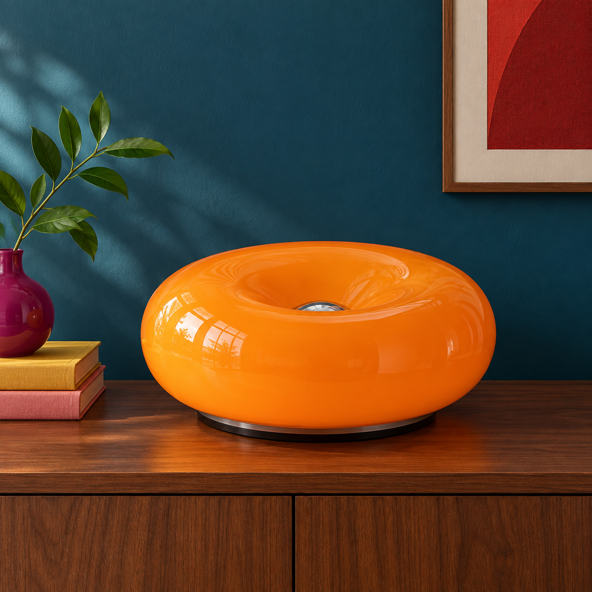 Arandela LED Donut em ambiente colorido - foto 1