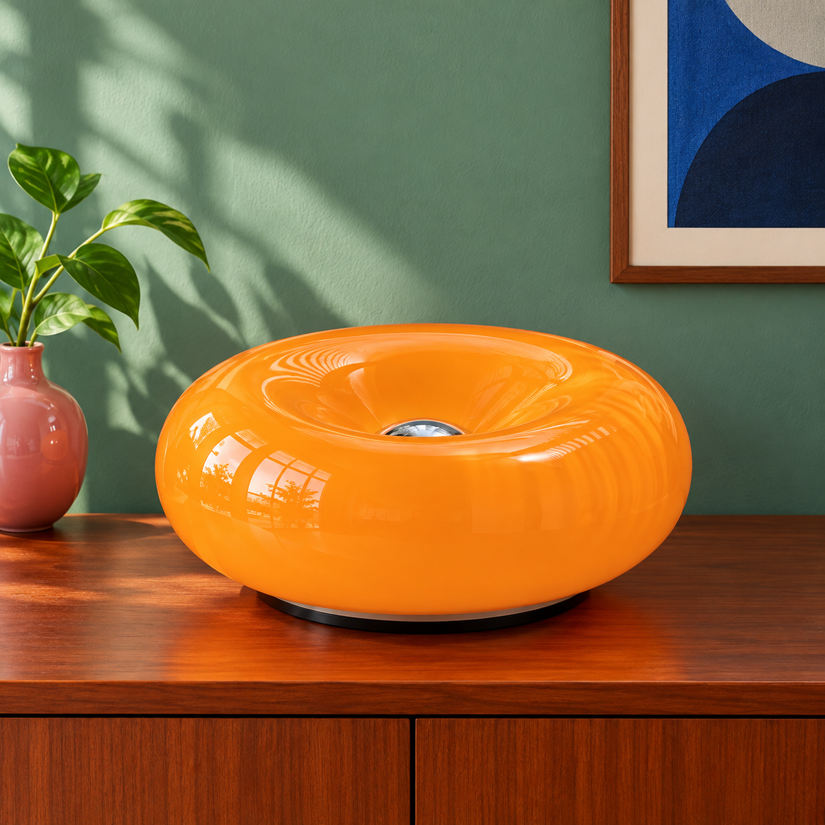 Arandela LED Donut em ambiente colorido - foto 4