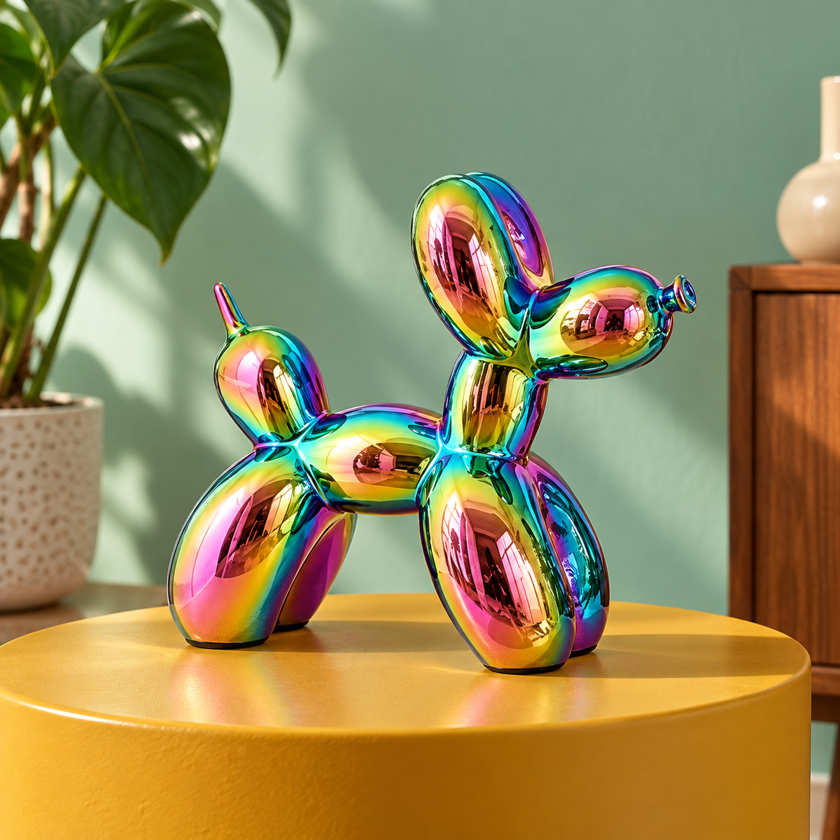 Escultura Cão Balão Metalizado multicolorida