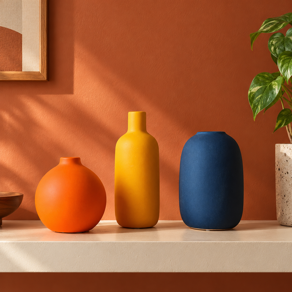 Conjunto de Vasos Formas em decoração colorida