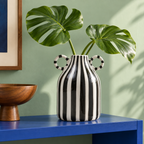 Vaso Listrado com Alças preto e branco